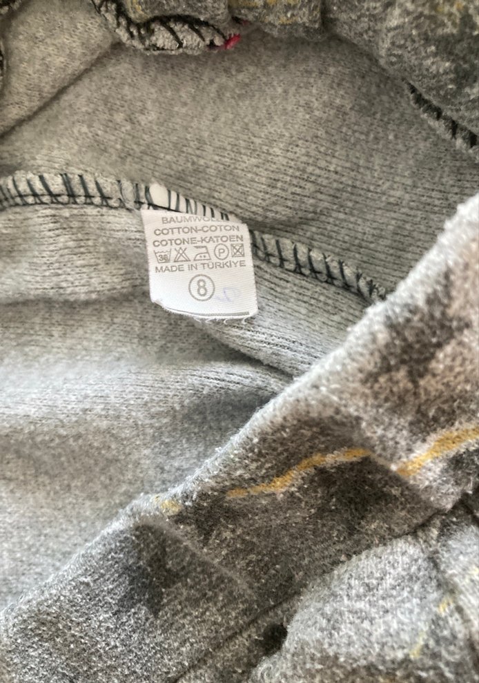 Gri Kız Tayt Yanları Pembe Detaylı - Görsel 2