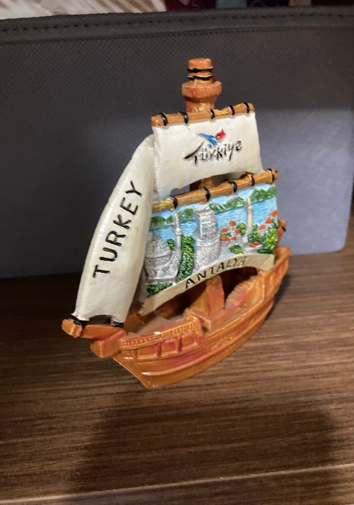 Renkli Türkiye Temalı Alçı Gemi Biblosu - Görsel 3
