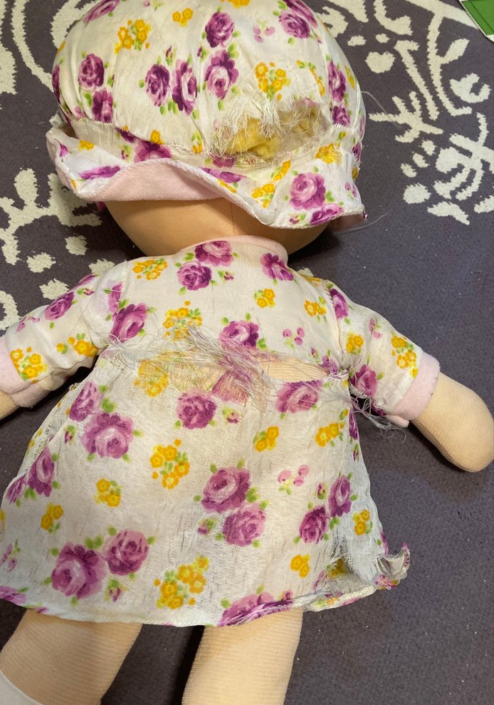 Pembe Saçlı Çiçek Desenli Bebek - Görsel 2