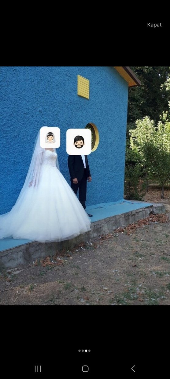 Beyaz Straplez A Kesim Uzun Gelinlik - Görsel 2