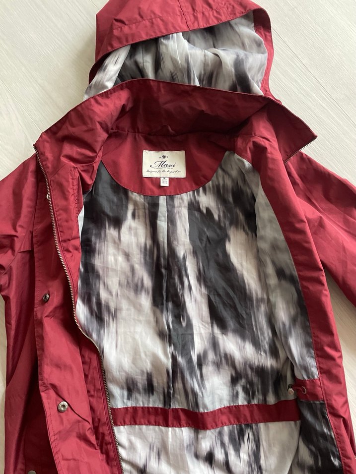 Bordo Kadın Yağmurluk - Görsel 4