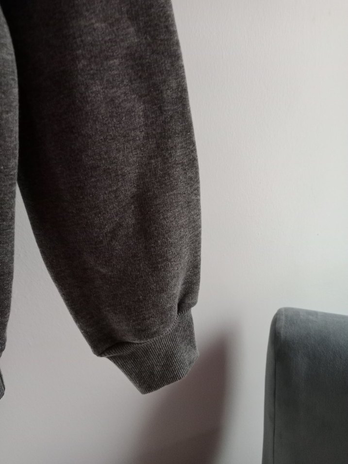 Gri Uzun Kollu Salaş Sweatshirt - Görsel 4