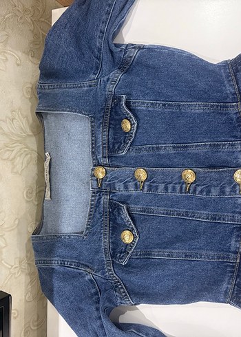 Nocturne Uzun Düğmeli Mavi Kadın Kot jean elbise - Görsel 6