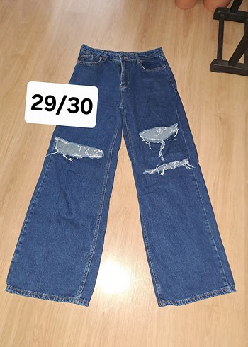 TOPSHOP LACIVERT ESKITME WIDE LEG 29/30 UYUM