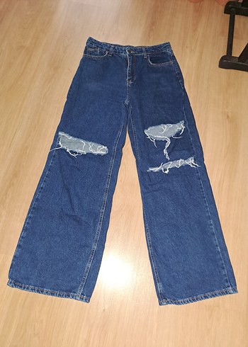 30 Beden TOPSHOP LACIVERT ESKITME WIDE LEG 29/30 UYUM