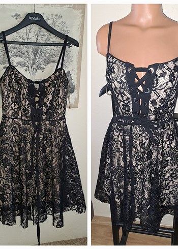 KEIKEI PRETTY Siyah Dantel Detaylı ELBISE 36 - Görsel 16