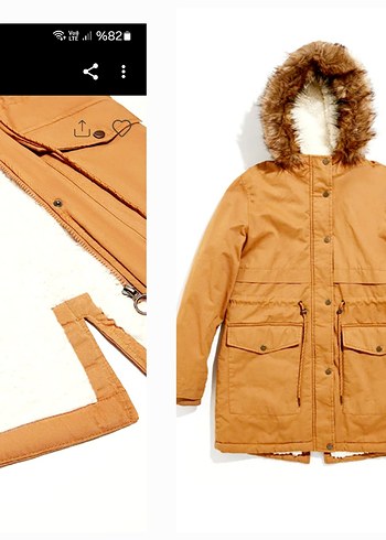 LCW HARDAL SARISI PARKA KAPSONLU L/40 - Görsel 17