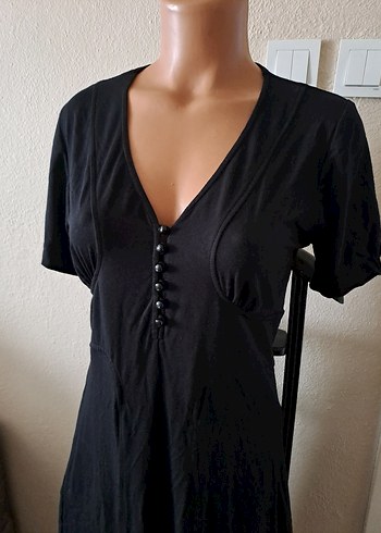 ATALAR  Siyah V Yaka Midi Elbise 38/40 - Görsel 13