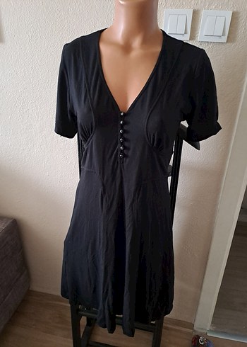 ATALAR  Siyah V Yaka Midi Elbise 38/40 - Görsel 11