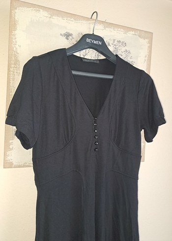 ATALAR  Siyah V Yaka Midi Elbise 38/40 - Görsel 3