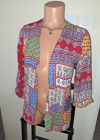Beyoğlu Butik SIENSI Renkli Desenli Bohem Kadın Kimono