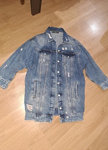 38 Beden BENEDETTO ESKITME UZUN DENIM KOT CEKET