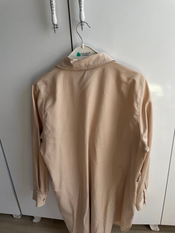 Bej Düğmeli Kadın Gömlek - Görsel 2
