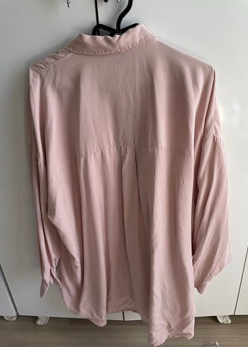 Pembe Düğmeli Salaş Gömlek - Görsel 3