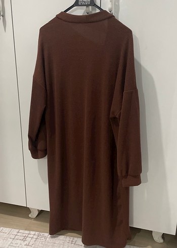 Kahverengi Uzun Kollu Triko Tunik - Görsel 2