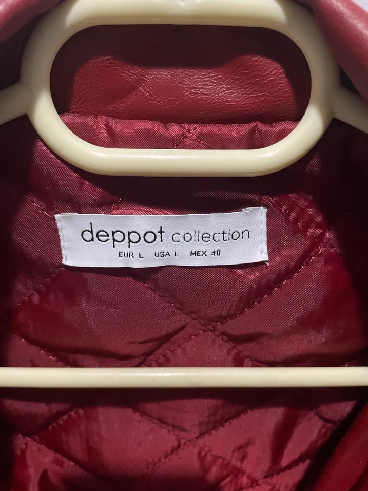 Kırmızı Kadın Deri Ceket Midi Boy Fermuarlı - Görsel 2