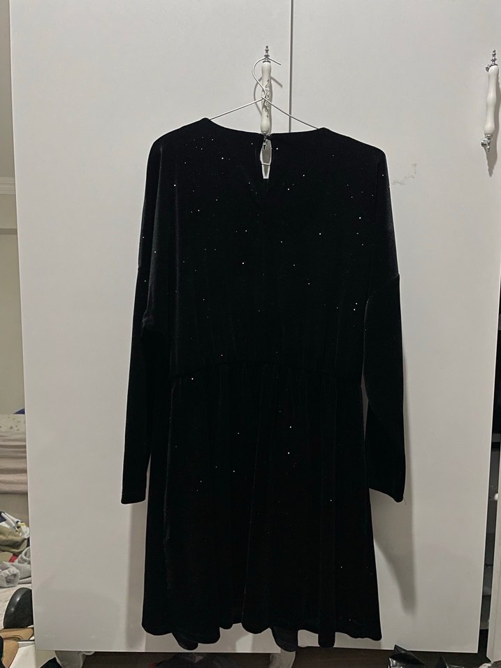 Siyah Uzun Kollu Gotik Kadın Elbise - Görsel 2