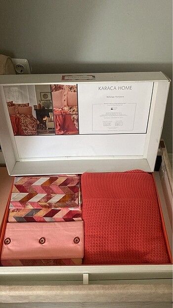 Karaca home örgü battaniyeli nevresim takımı