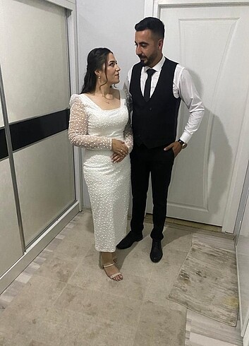40 Beden beyaz Renk Beyaz elbise nikah elbisesi