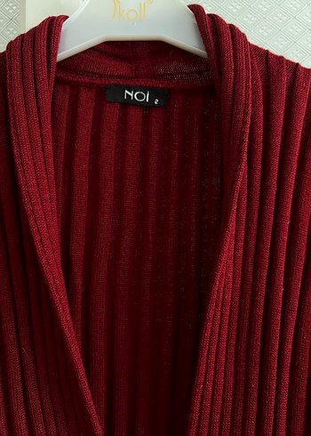 Noisy May Bordo Kemerli Triko Kadın Hırka NOİ TRİKO