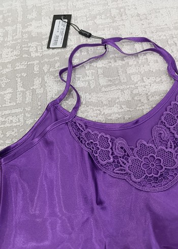 m Beden mor Renk Mor Nakışlı Kısa Bohem Kadın Pijama Takımı