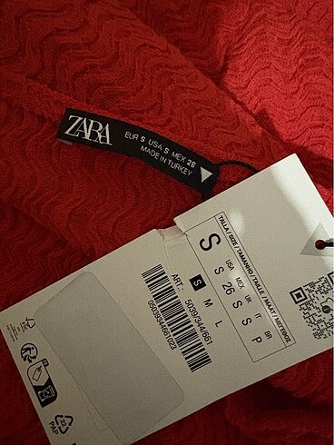 Zara Zara mini elbise kırmızı turuncu 0 ürün etiketli