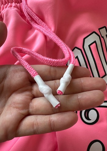 s Beden Bershka Pembe Baskılı Pamuklu Mini Şort