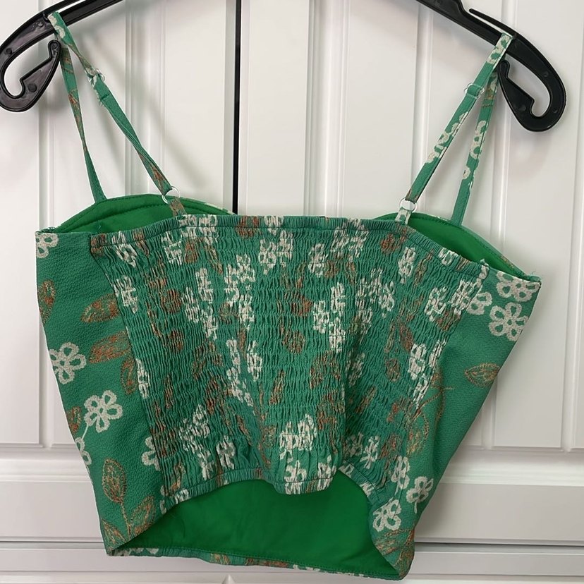 Yeşil Nakışlı Bohem Straplez Büstiyer - Görsel 2