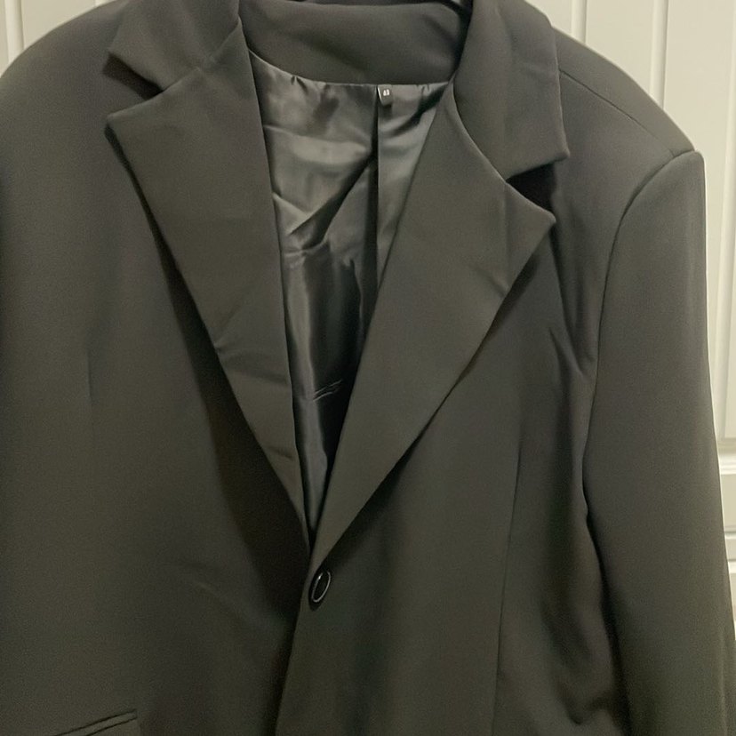 Düğmeli Siyah Kadın Blazer Ceket - Görsel 2