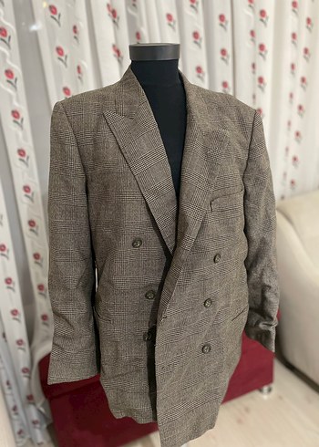 Kahverengi Klasik Düğmeli Blazer Ceket