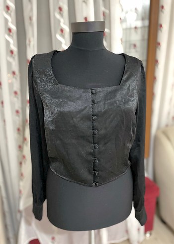 Uzun Kollu Siyah Gotik Bluz
