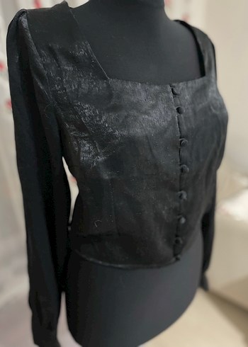 Uzun Kollu Siyah Gotik Bluz
