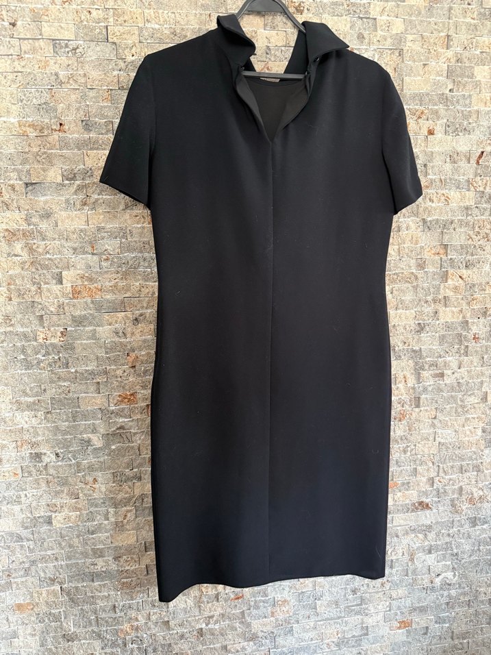 Spazio Siyah Midi Kısa Kollu Triko Elbise - Görsel 3