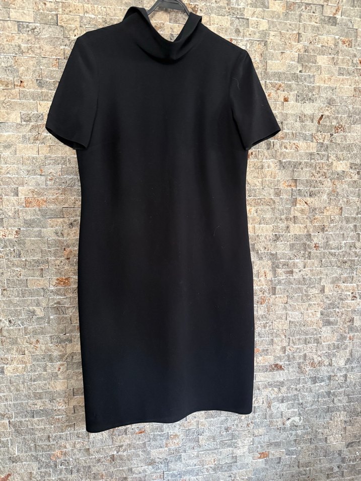 Spazio Siyah Midi Kısa Kollu Triko Elbise - Görsel 2