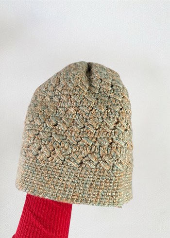 Bej Örgü Bohem Tarz Kadın Bere - Görsel 3