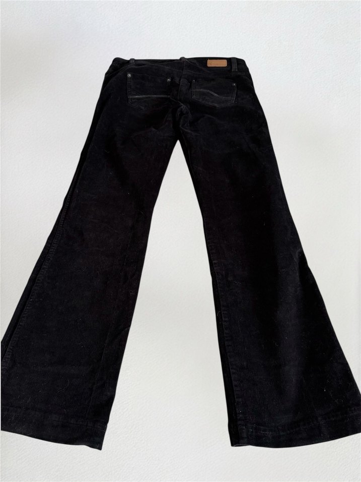 Y2k Siyah flared Kadife Pantolon gotik 7 - Görsel 4