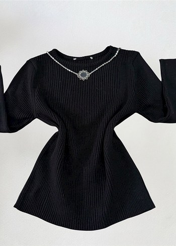 Goth top rock knit tie hooded b 8 - Görsel 2