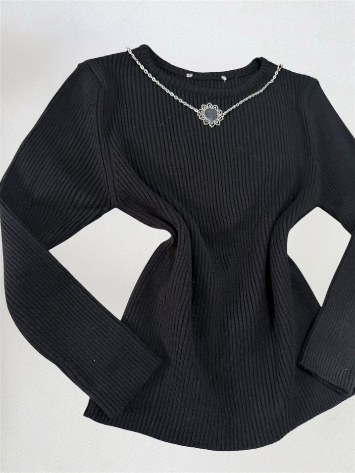 Goth top rock knit tie hooded b 8 - Görsel 5