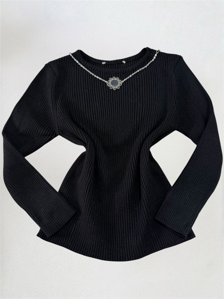 Goth top rock knit tie hooded b 8 - Görsel 3