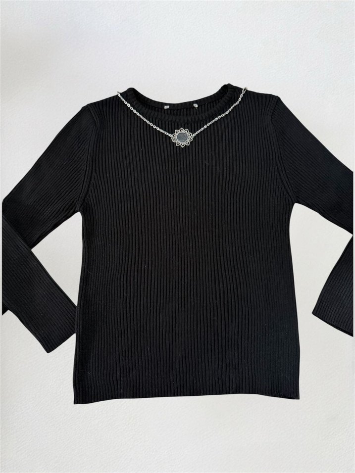 Goth top rock knit tie hooded b 8 - Görsel 4