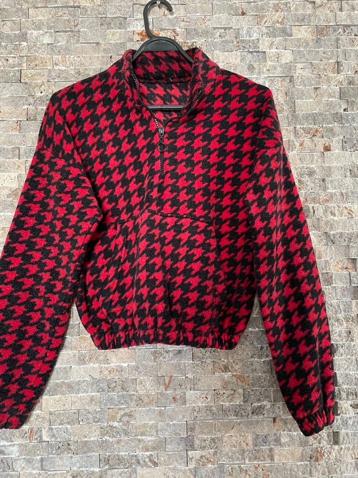 Gotik Ekoseli Sweatshirt y2k rock outfit - Görsel 3