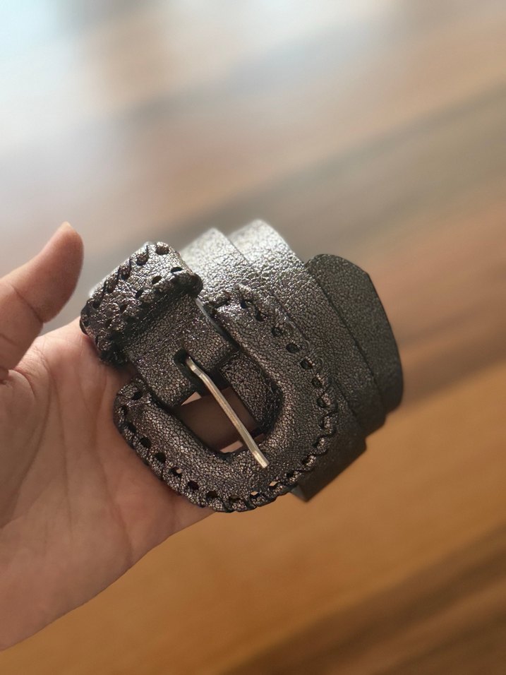 Y2k goth grunge Gümüş Rengi Tokalı Kemer - Görsel 2