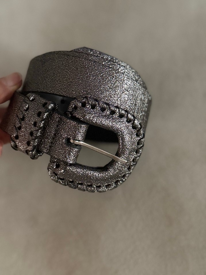 Y2k goth grunge Gümüş Rengi Tokalı Kemer - Görsel 4