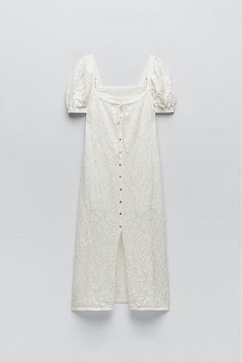 Zara Beyaz Organze Elbise