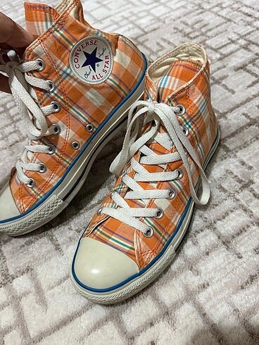 39 Beden Turunculu ekoseli converse