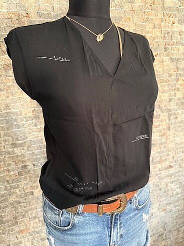 Siyah bluz vintage y2k zara bershka