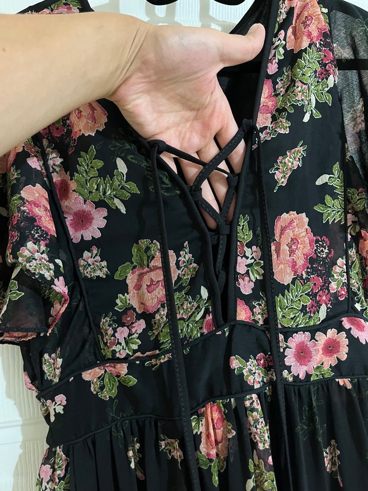 Şifon uzun astarlı elbise - Görsel 3