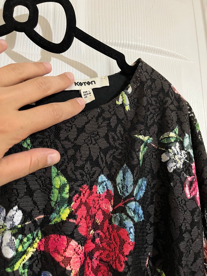 Koton dantel çiçekli elbise - Görsel 3