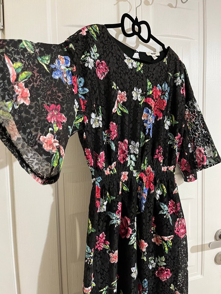 Koton dantel çiçekli elbise - Görsel 2