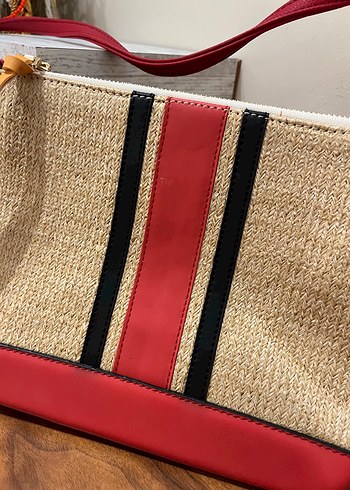 Püsküllü Bohem Tarz Kırmızı Kadın Çanta - Görsel 3